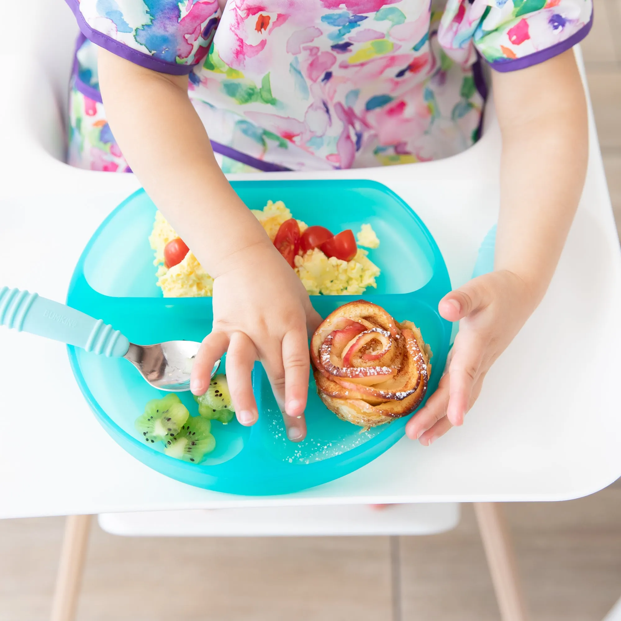 Silicone Grip Dish: Blue Jelly