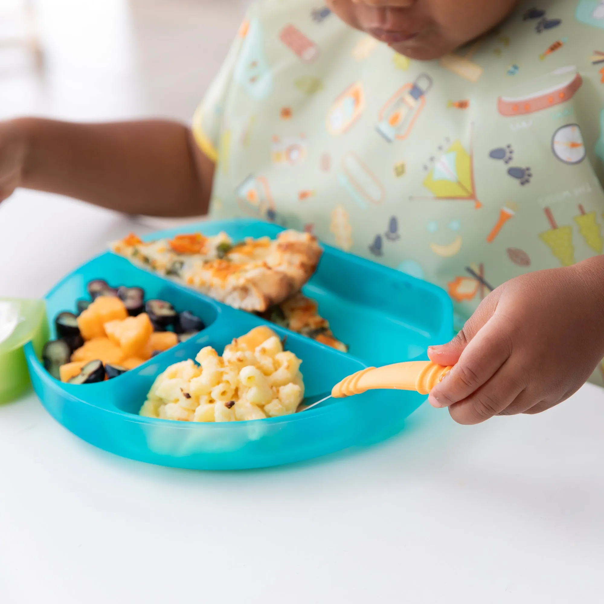 Silicone Grip Dish: Blue Jelly