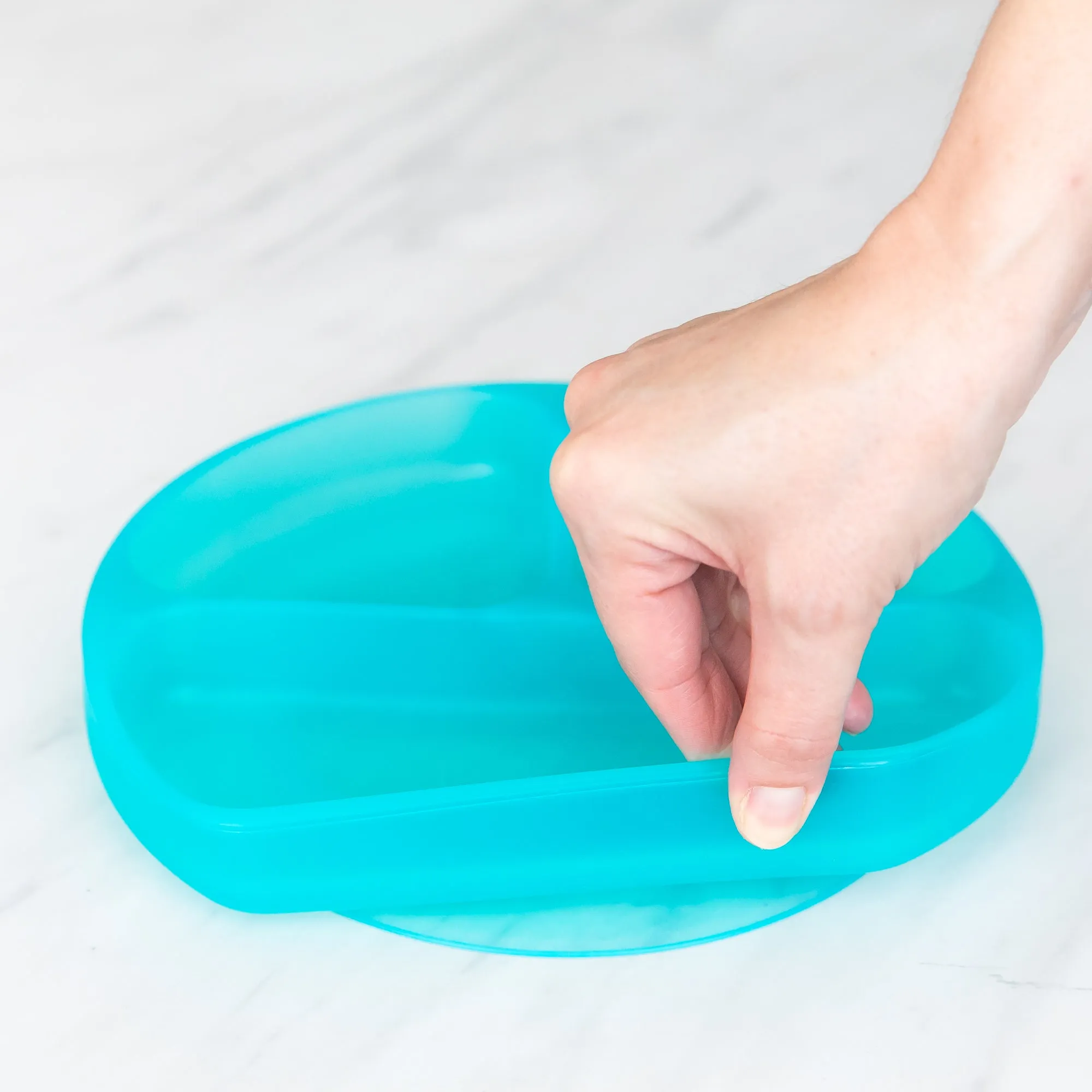 Silicone Grip Dish: Blue Jelly