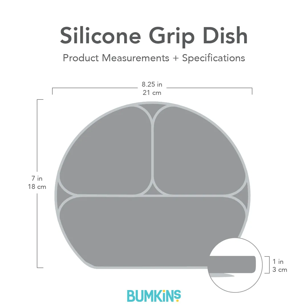 Silicone Grip Dish: Blue Jelly