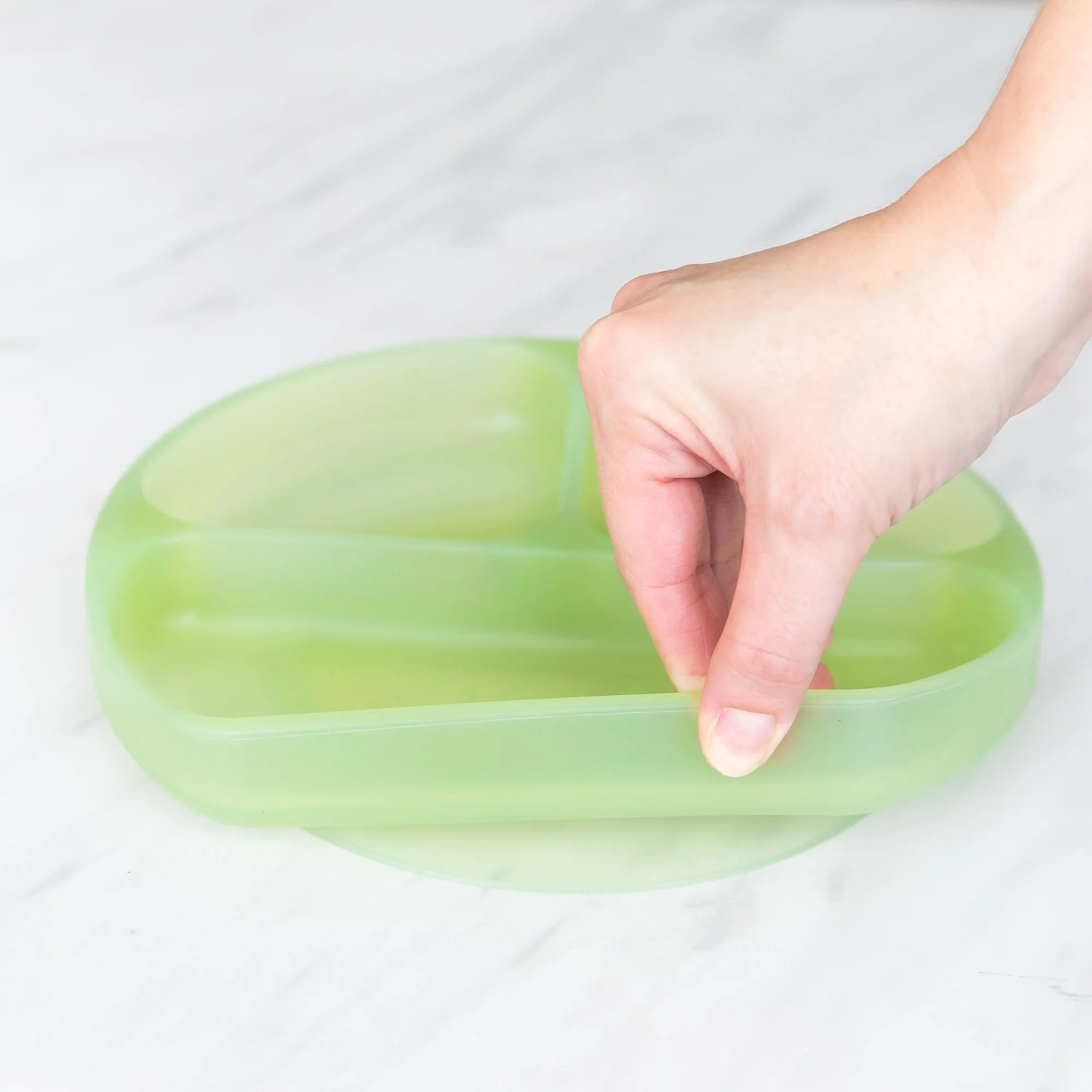 Silicone Grip Dish: Green Jelly