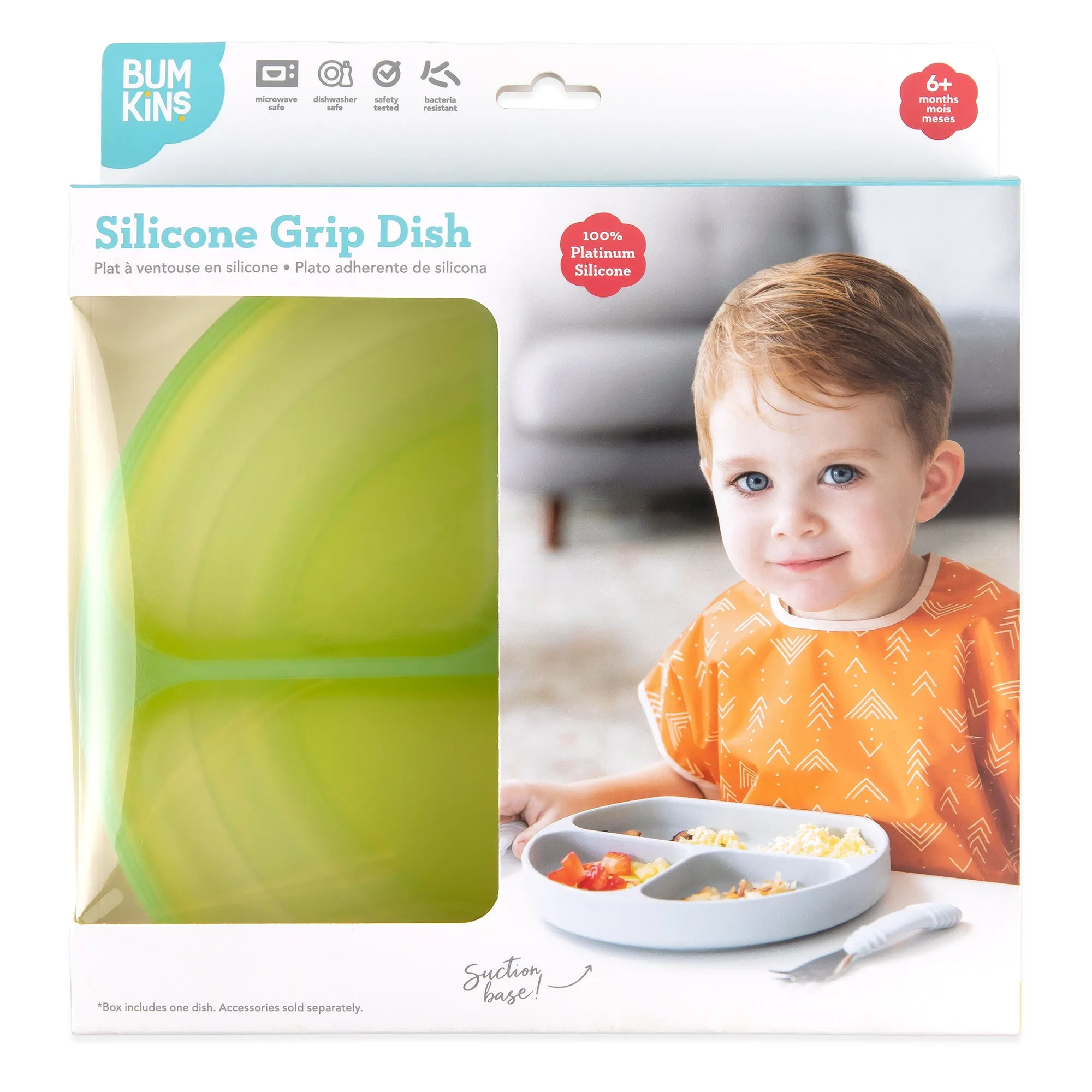 Silicone Grip Dish: Green Jelly