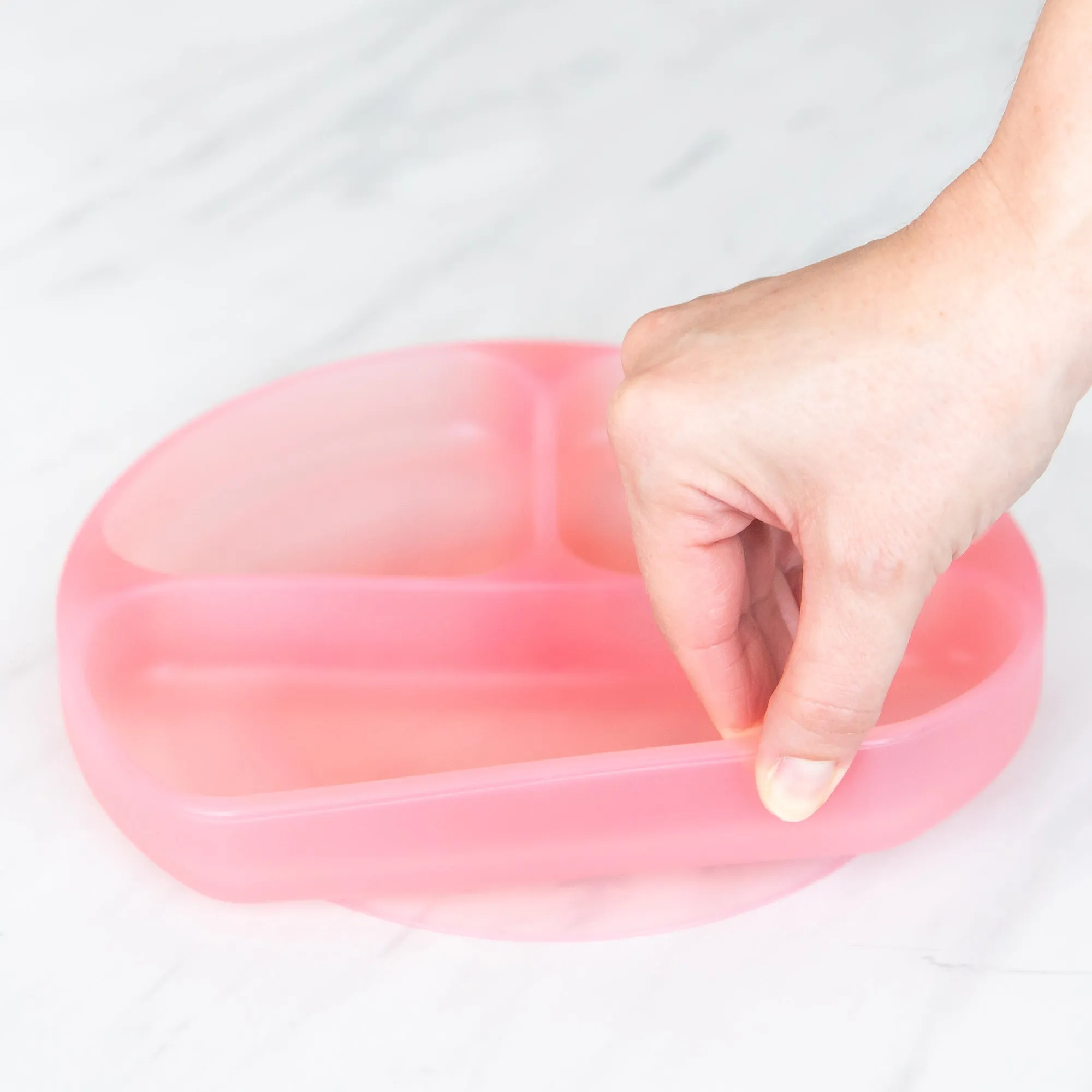 Silicone Grip Dish: Pink Jelly