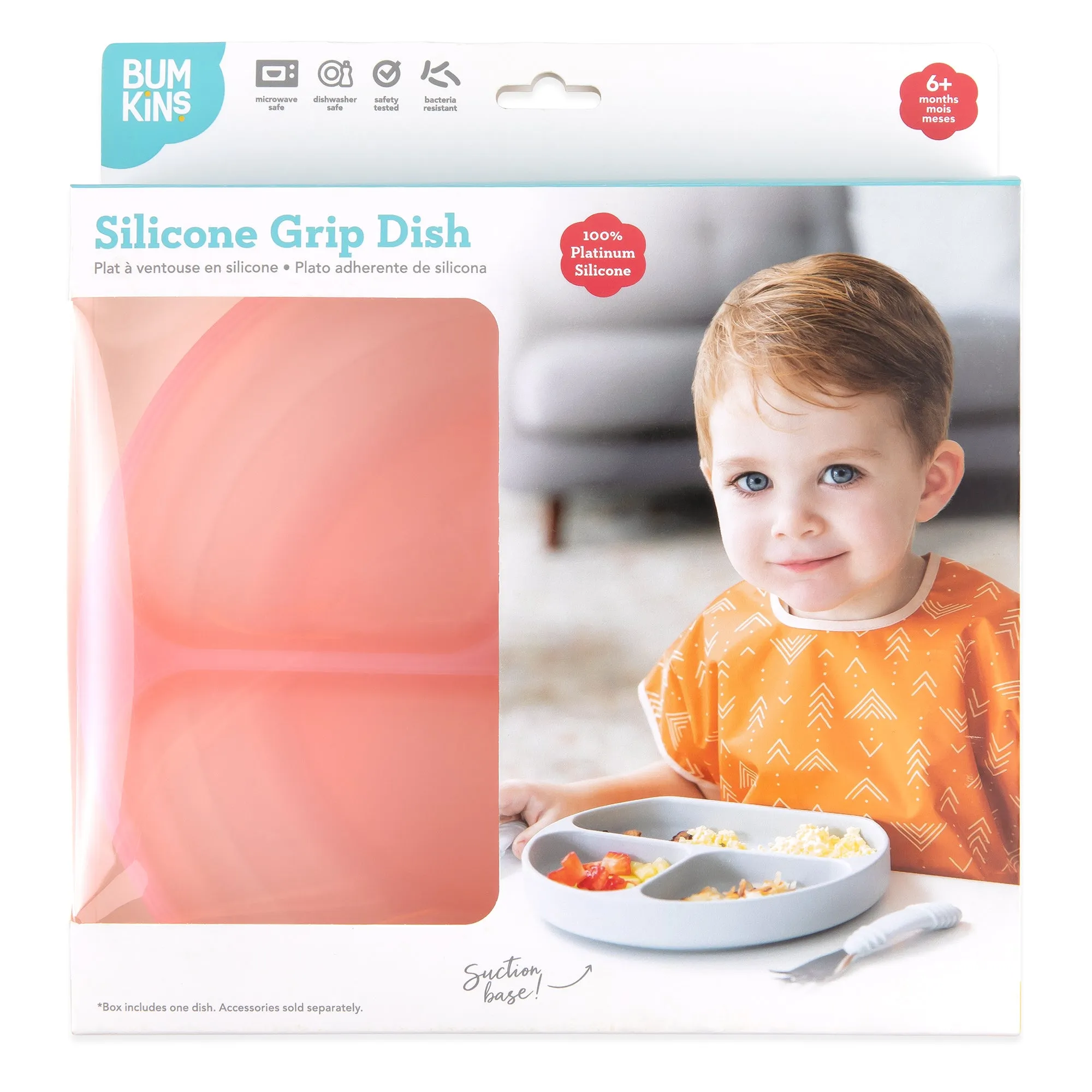 Silicone Grip Dish: Pink Jelly