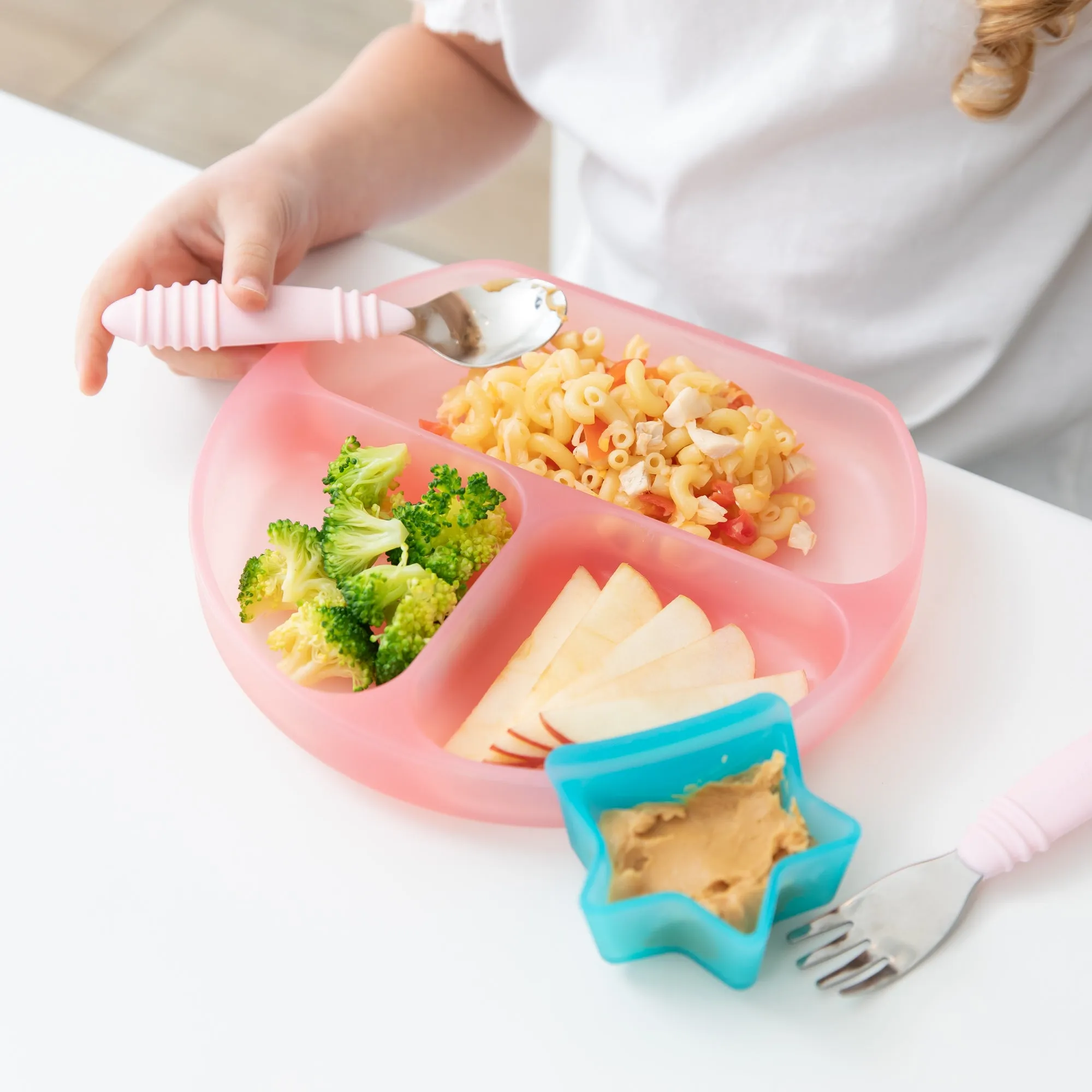 Silicone Grip Dish: Pink Jelly