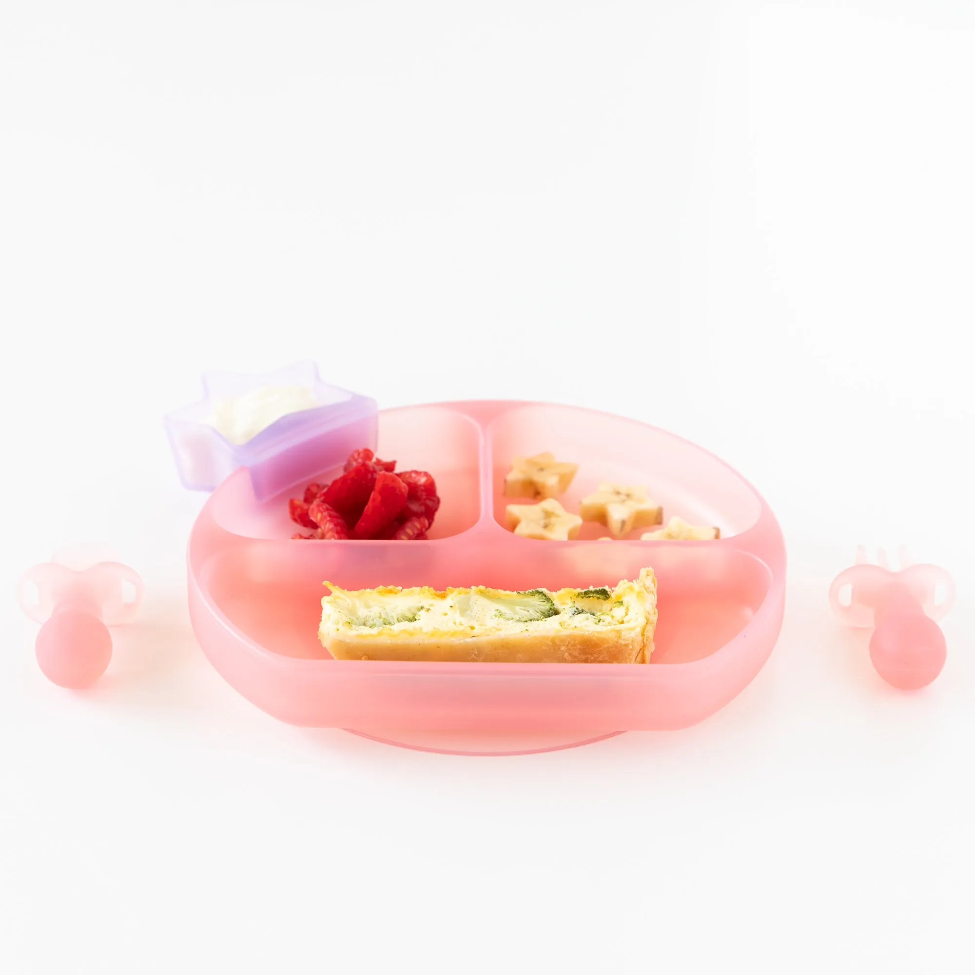 Silicone Grip Dish: Pink Jelly