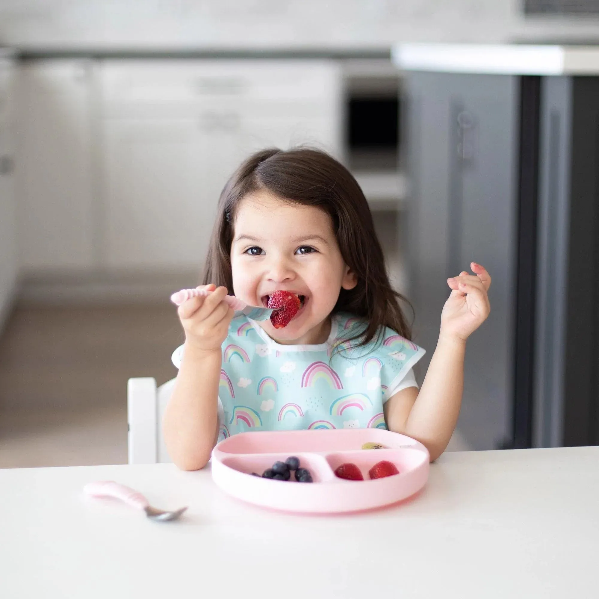 Silicone Grip Dish: Pink