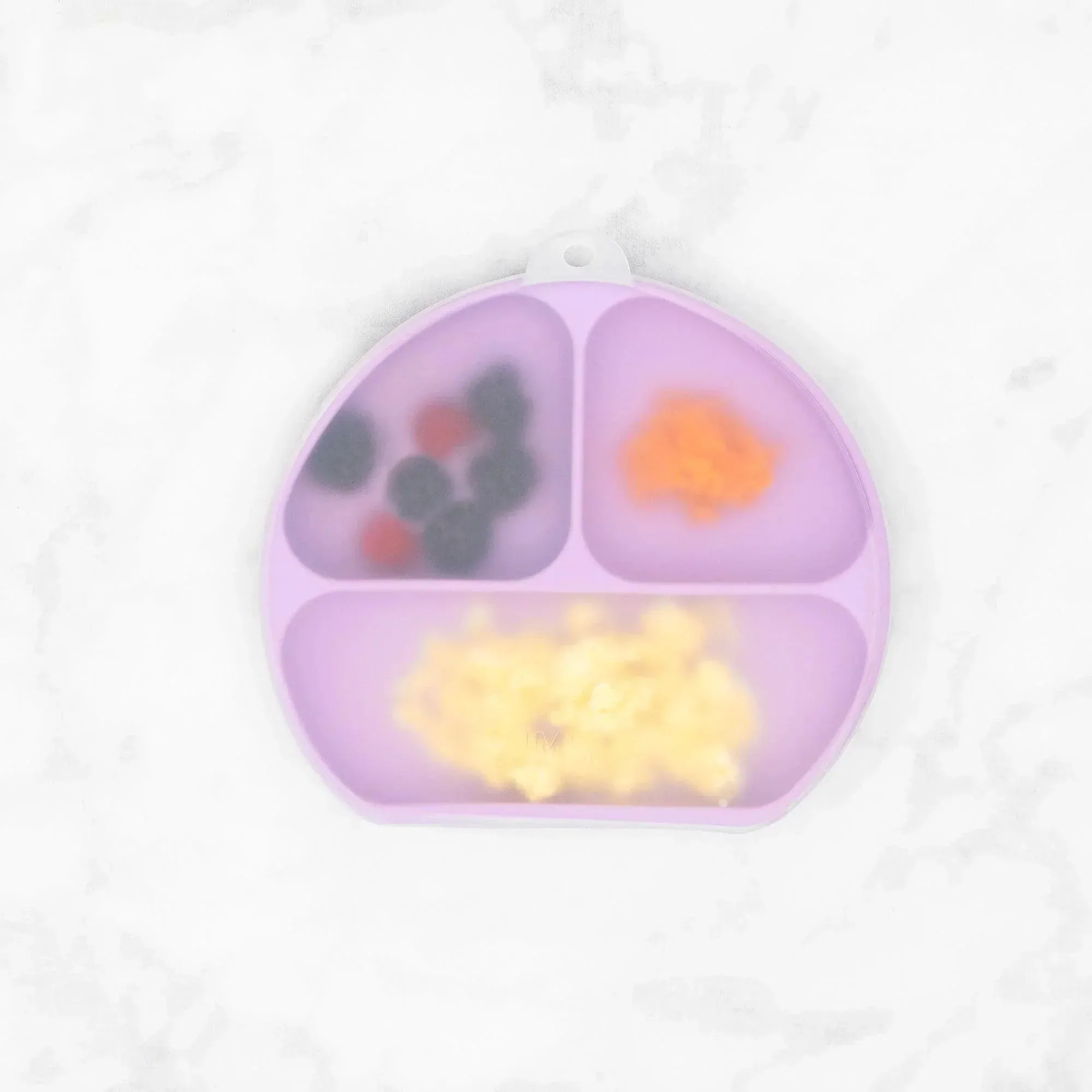 Silicone Grip Dish with Lid (3 Section): Lavender