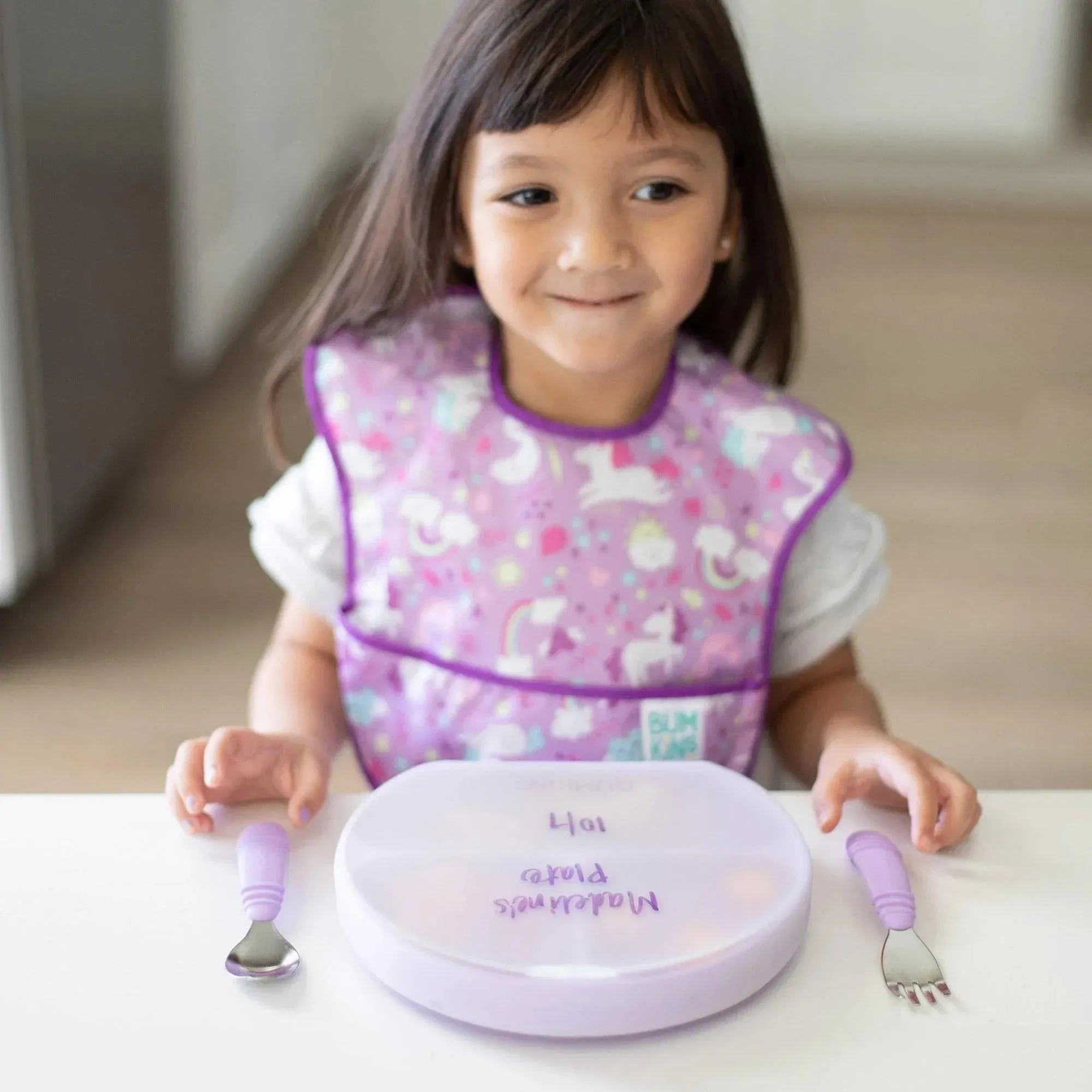 Silicone Grip Dish with Lid (3 Section): Lavender