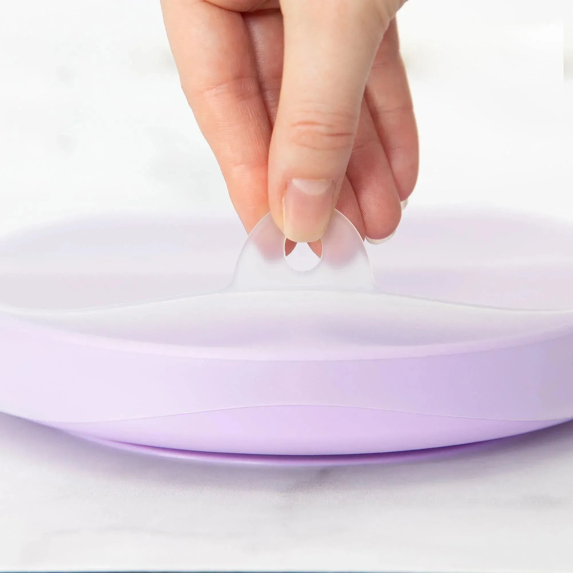 Silicone Grip Dish with Lid (3 Section): Lavender