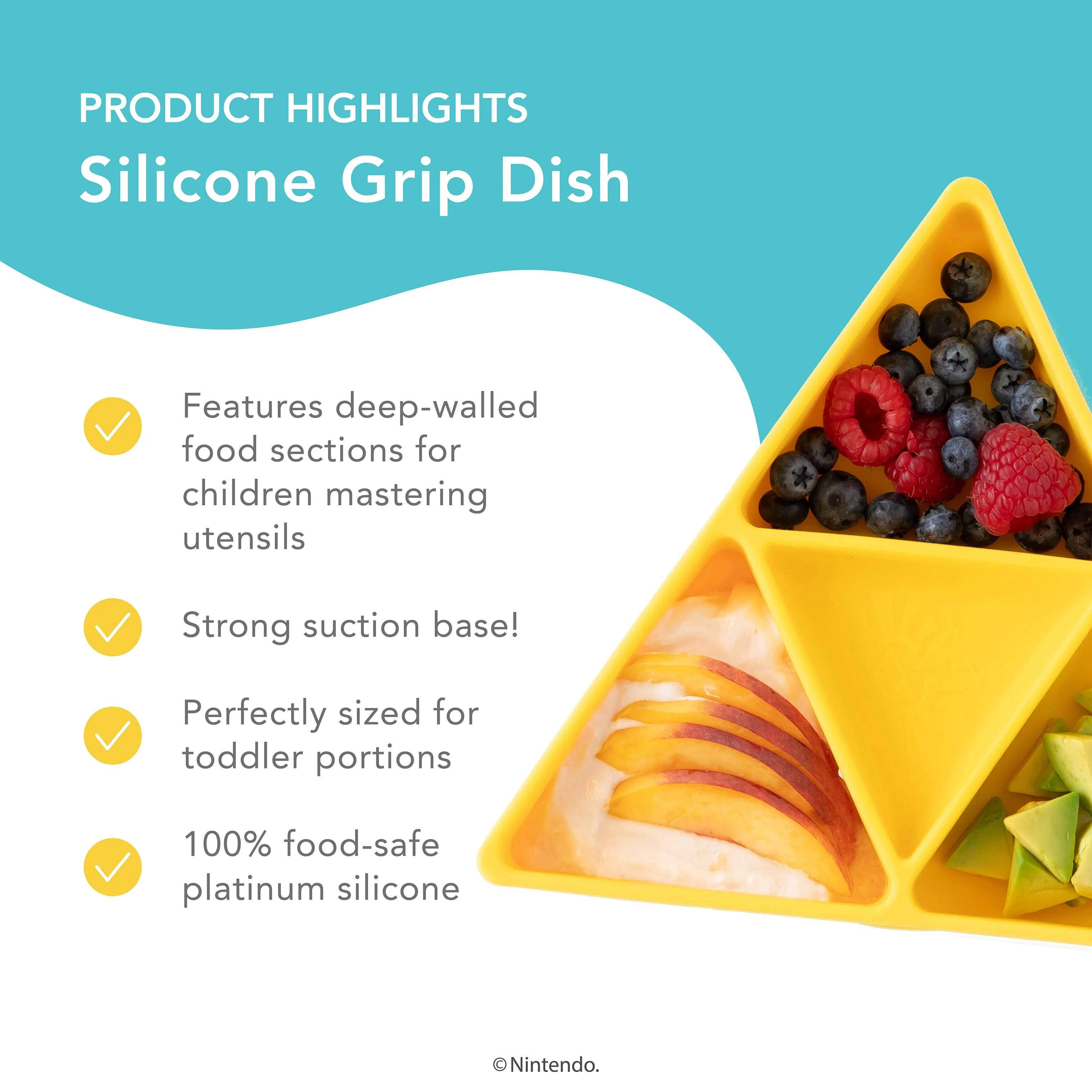 Silicone Grip Dish: Zelda Triforce