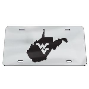 STATE LICENSE PLATE CHROME W/ BLACK ACRYLIC