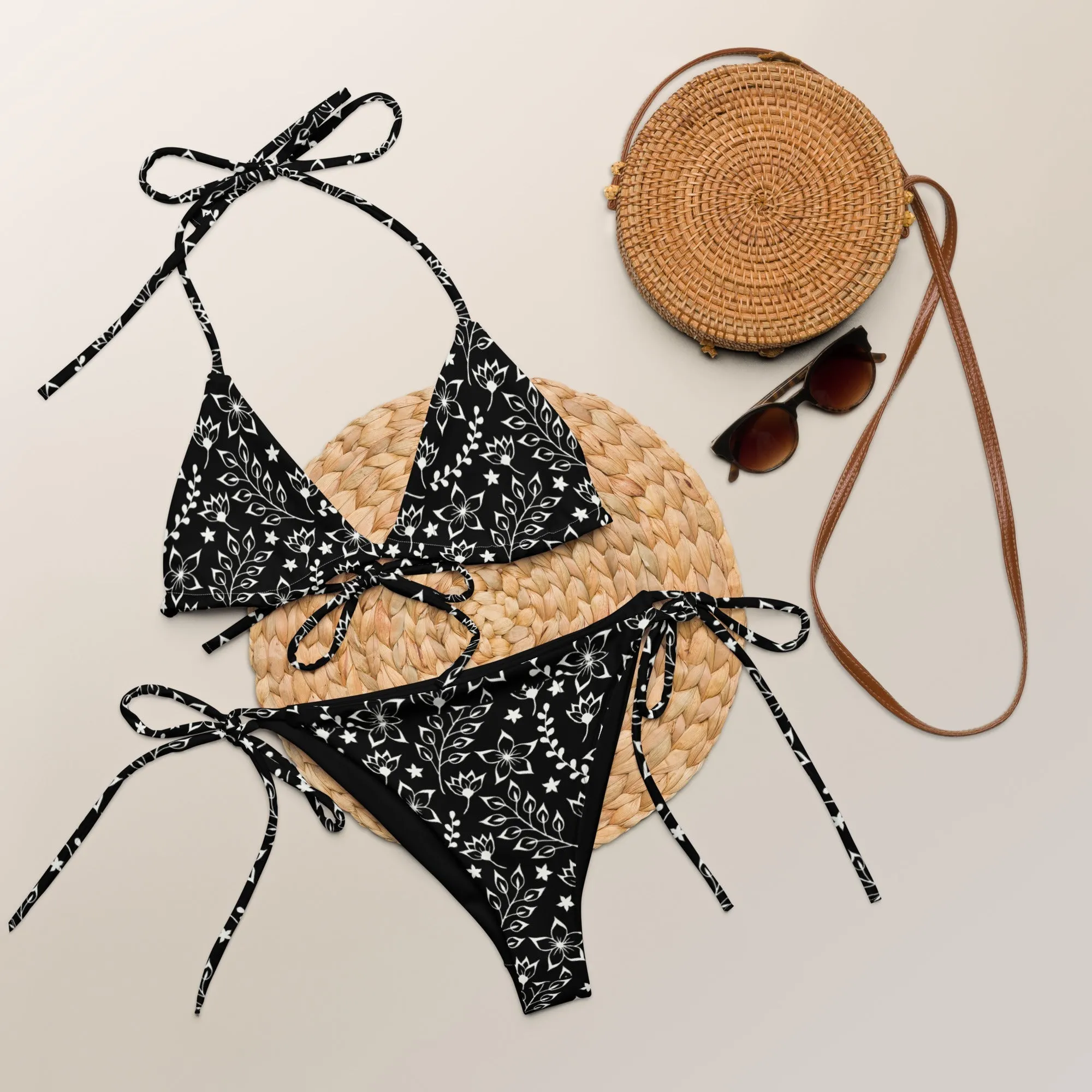 STRING BIKINI SET ECO -GARDEN PARTY MIDNIGHT