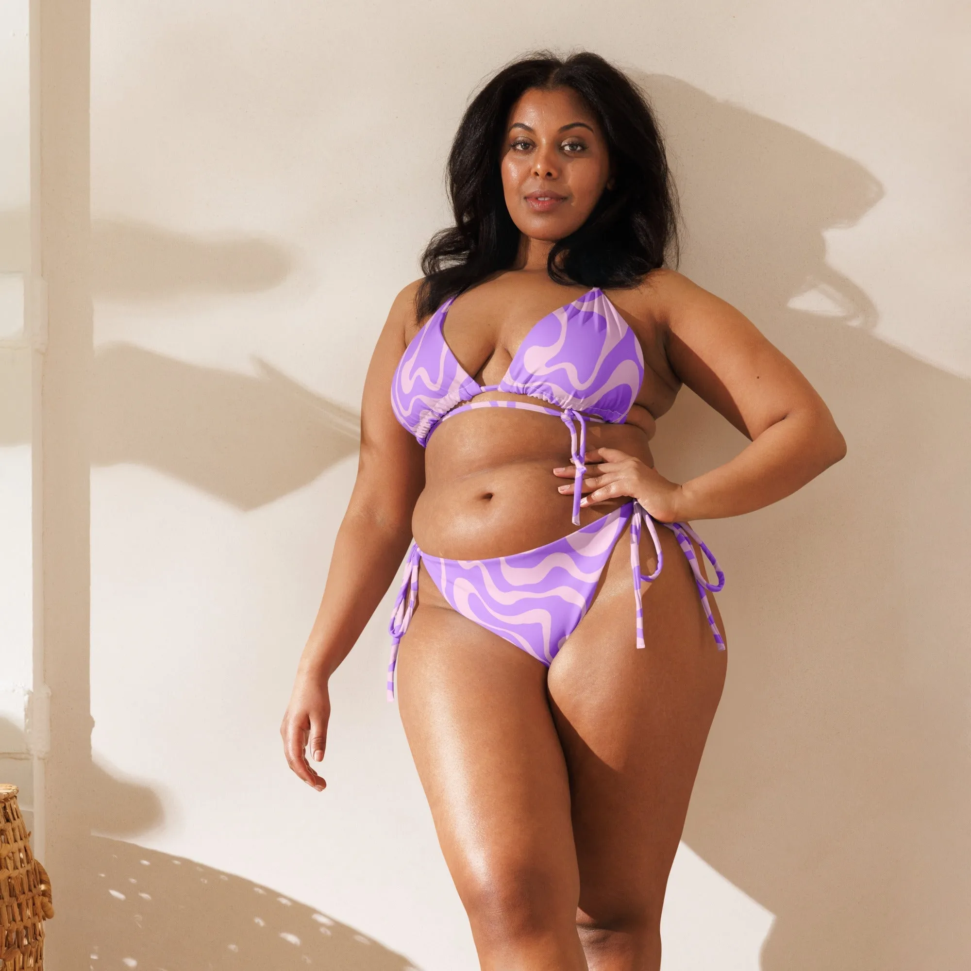 STRING BIKINI SET ECO -PURPLE SWIRLSA