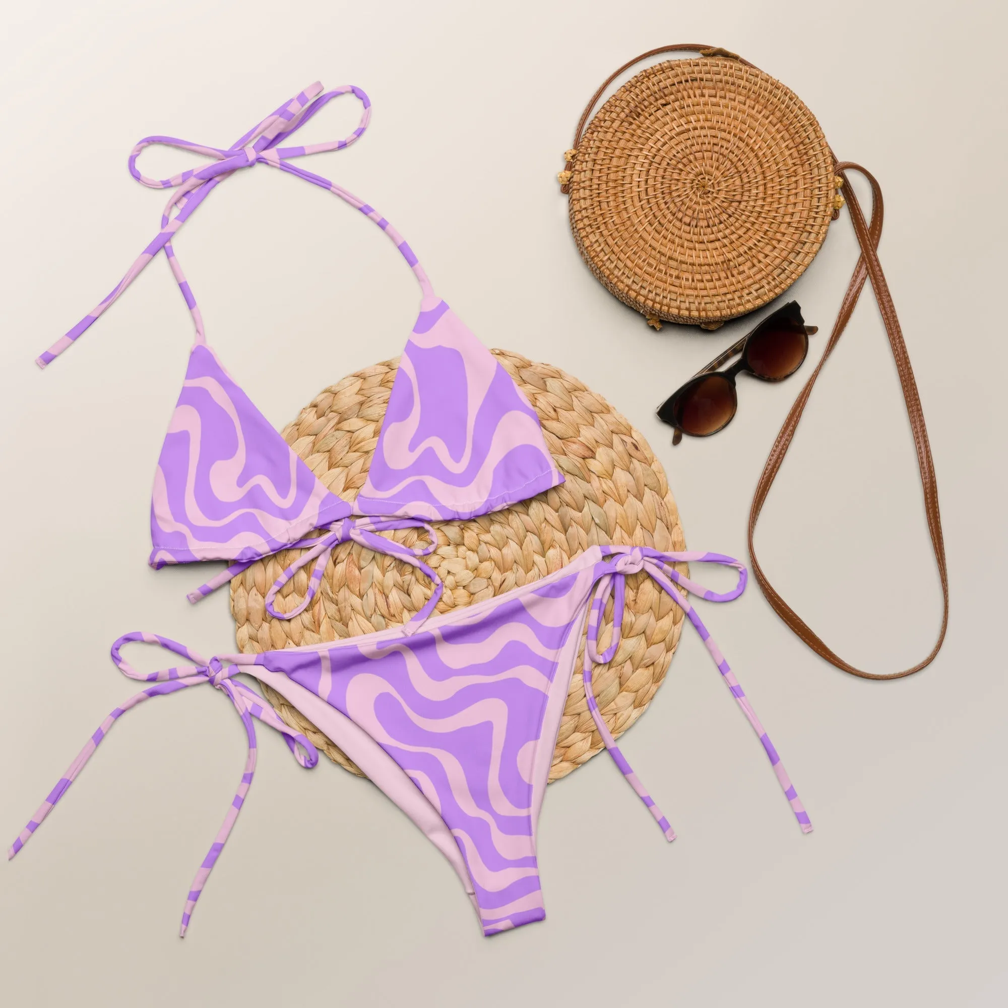 STRING BIKINI SET ECO -PURPLE SWIRLSA