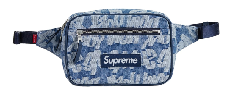 Supreme Fat Tip Jacquard Denim Waist Bag Blue