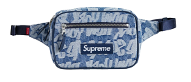 Supreme Fat Tip Jacquard Denim Waist Bag Blue