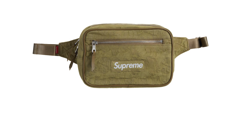 Supreme Fat Tip Jacquard Denim Waist Bag Olive