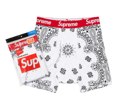 Supreme Hanes Bandana Boxer Briefs (2 Pack) White