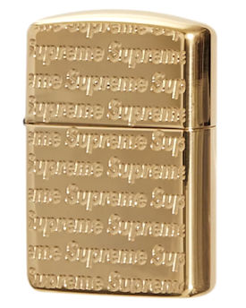 Supreme Repeat Engraved Zippo Gold