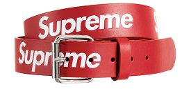 Supreme Repeat Leather Belt Red