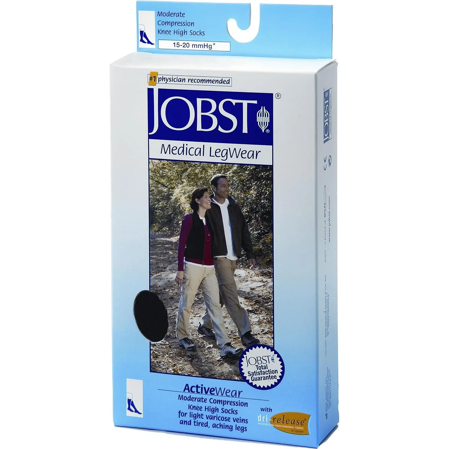 Unisex Jobst Activewear Socks 15-20 mmHg Black Medium