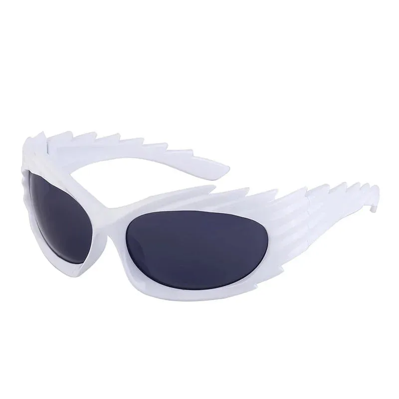 Unisex Punk Luxury Gradient UV400 Shades Rectangle Eyewear Sunglasses