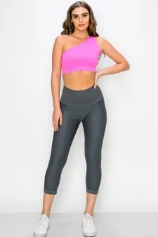 Women’s High Shoulder Asymmetrical Activewear Sports Bra